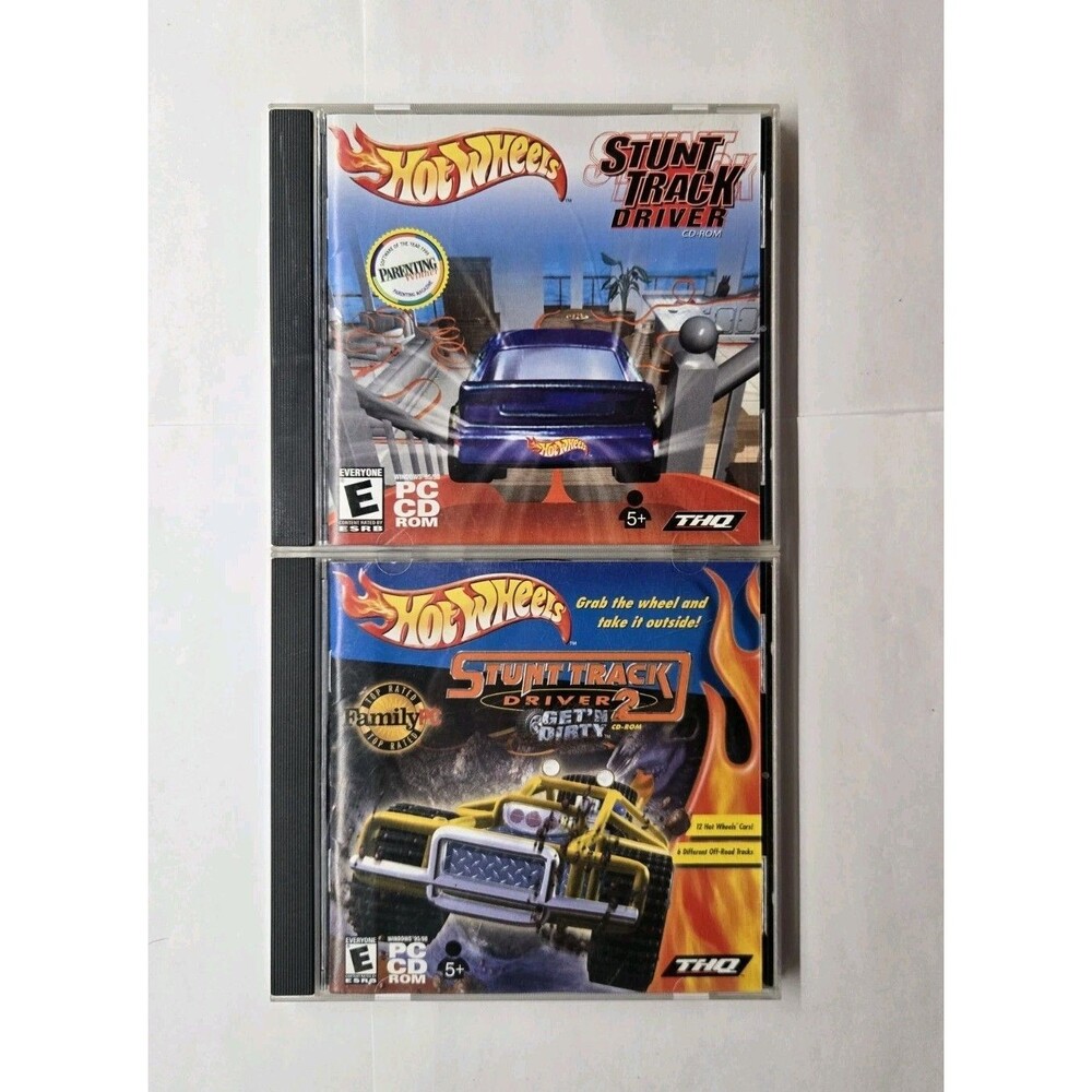 Hot Wheels Stunt Track Driver 1 & 2 Get’n Dirty PC CD-ROM Lot